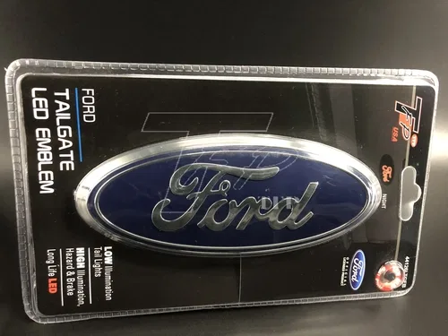 44126LTGEB – INT TRIM TFP Emblem, 7 Inch LED FORD Logo Tailgate Black Chrome Plated